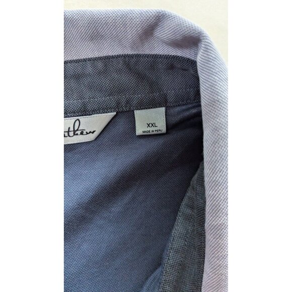 Travis Mathew Men's Polo Golf Contrast Collar XXL Blue Performance - Picture 5 of 5